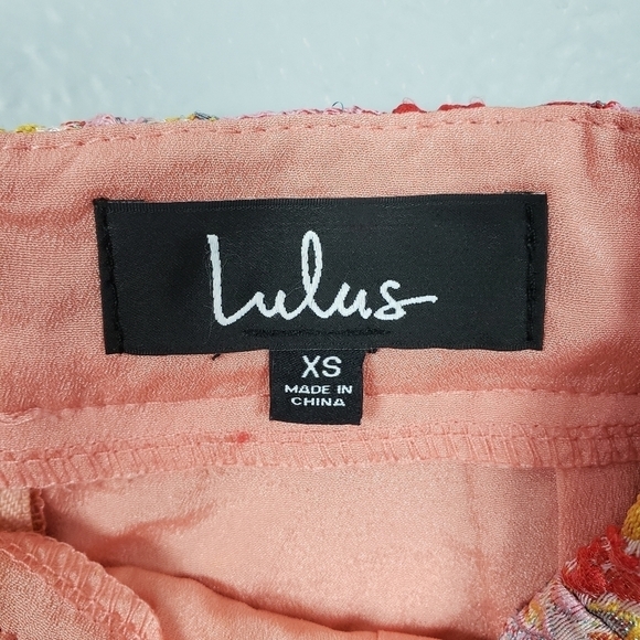 LULUS Ellarina Floral Column Skirt Pink Metallic Midi Sz XS Ethereal Twee - Picture 8 of 9